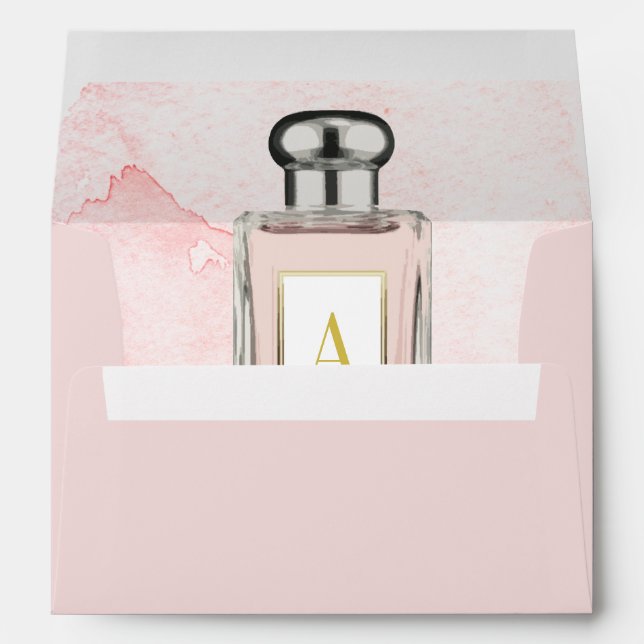 Enveloppe Pink French Parfum Bottle Chic Monogramme (Dos (Bas))