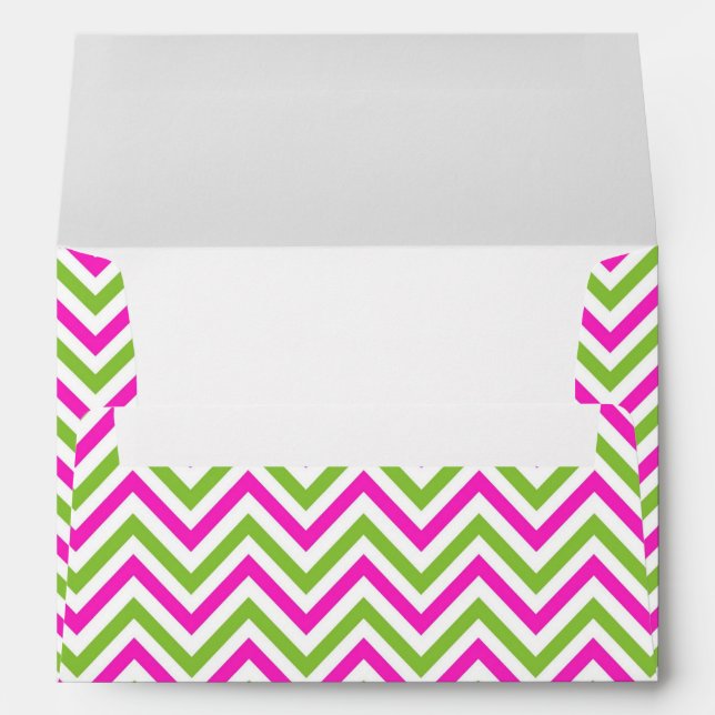 Enveloppe Pink & Green Zigzag Motif d'art Abstrait (Dos (Bas))