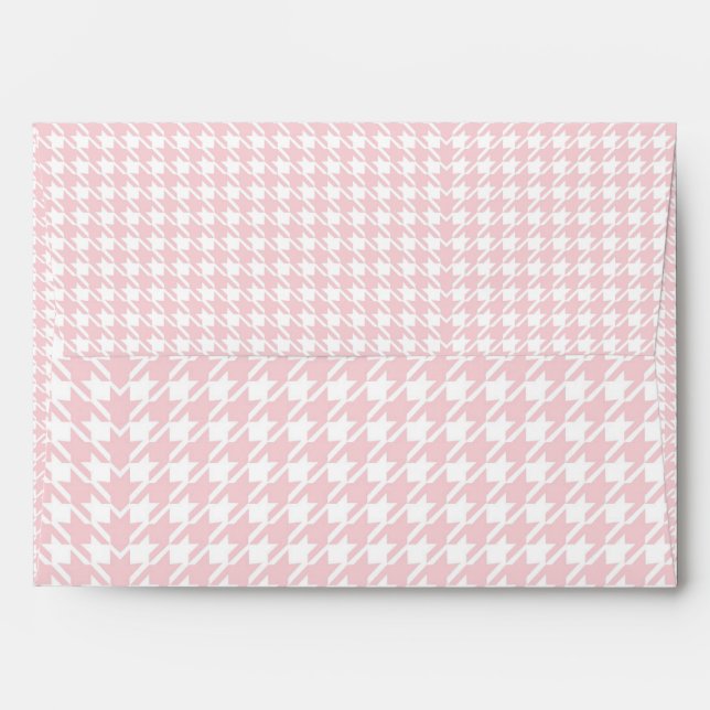 Enveloppe Pink Pastel Houndstooth Baby Girl (Dos (Haut rabat))