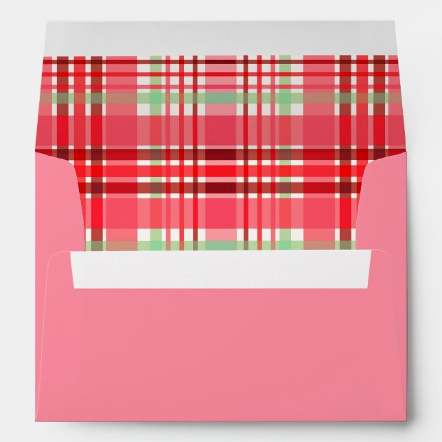 Enveloppe Pink Plaid Tartan Pattern (Dos (Bas))
