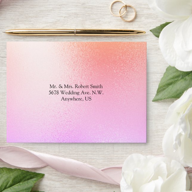 Enveloppe Pink Rainbow Metallic élégant Mariage moderne (Wedding)