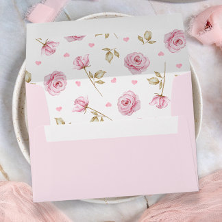 Enveloppe Pink roses pattern 
