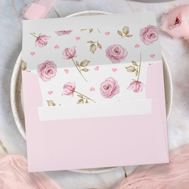 Enveloppe Pink roses pattern  (Créateur téléchargé)
