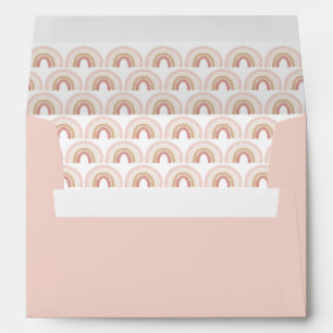 Enveloppe Pink Watercolor Rainbow Return Adresse