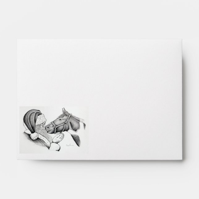 Enveloppe Pinto Horse et Santa Claus (Devant)