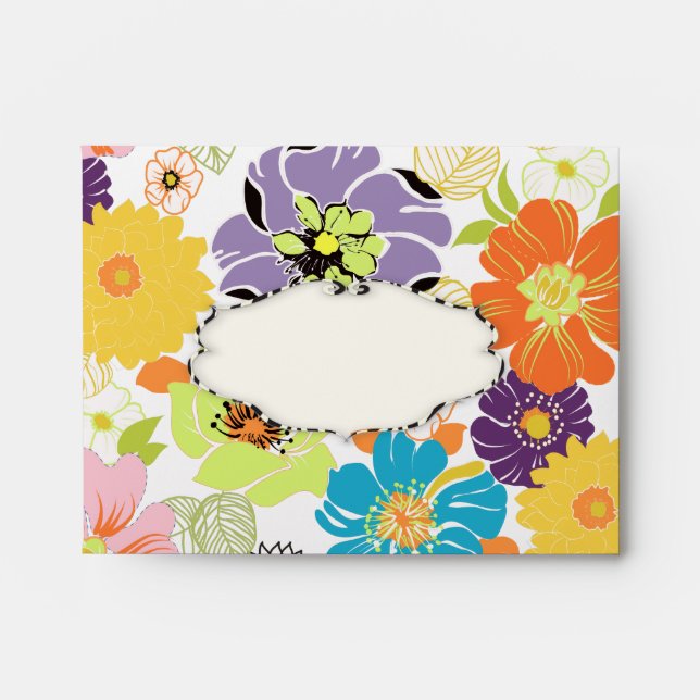 Enveloppe PixDezines Alegre Retro Floral (Devant)