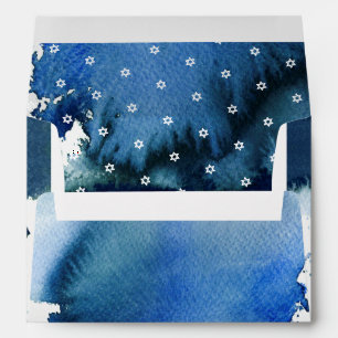 Enveloppe PixDezines Aquarelle Bleu Barre Mitzvah