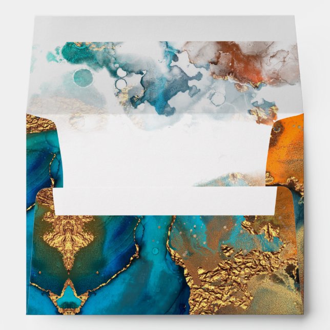 Enveloppe PixDezines Aquarelle Galaxie moderne Abstraite Env (Dos (Bas))