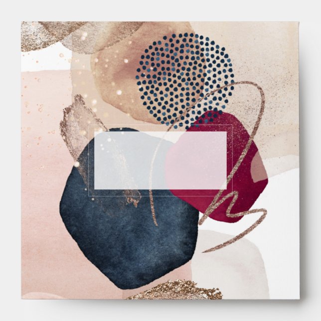 Enveloppe PixDezines Aquarelle Moderne Formes Abstraites Evé (Devant)
