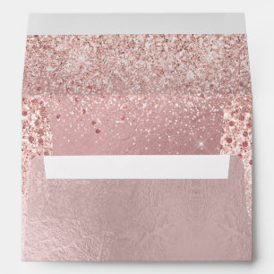 Enveloppe PixDezines Blush, Faux Rose Gold Confetti