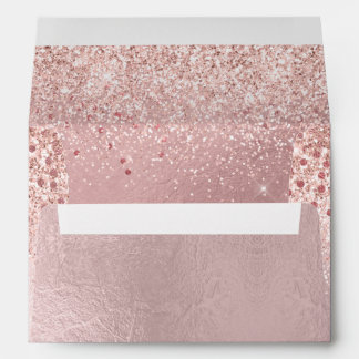 Enveloppe PixDezines Blush, Faux Rose Gold Confetti