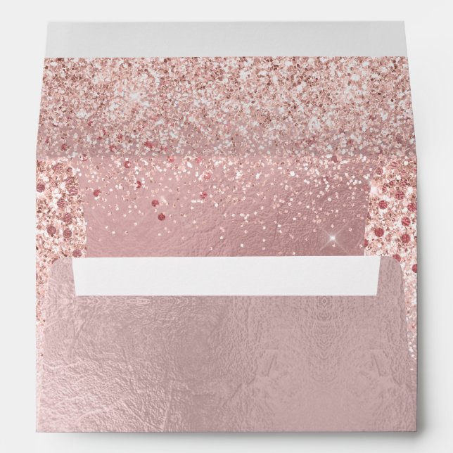 Enveloppe PixDezines Blush, Faux Rose Gold Confetti (Dos (Bas))