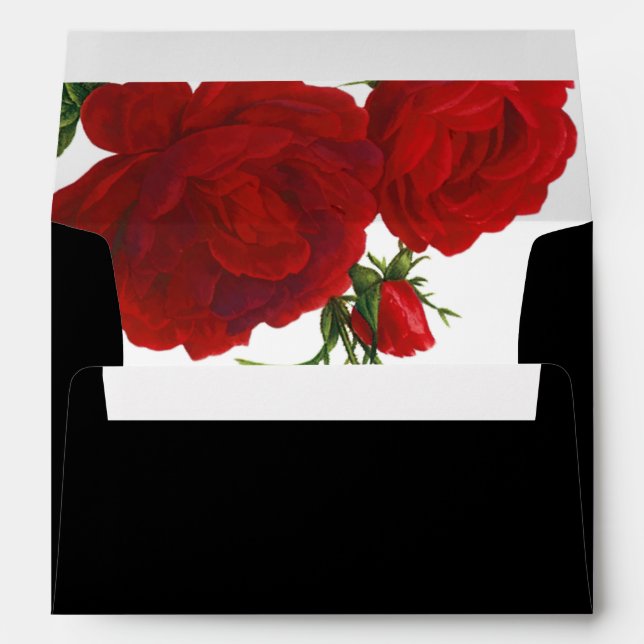 Enveloppe PixDezines Botanical/Red Roses/DO-IT-YOURSELF coul (Dos (Bas))