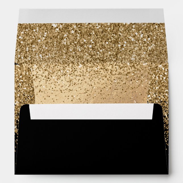 Enveloppe PixDezines Faux Gold Parties scintillant+liner, co (Dos (Bas))