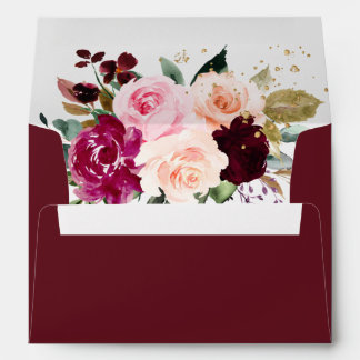 Enveloppe PixDezines Fleurs Roses Rouges Bourgogne do-it-you