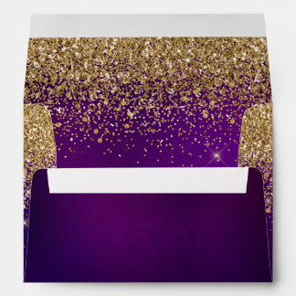 Enveloppe PixDezines Sangria, Faux Gold Confetti+Parties sci