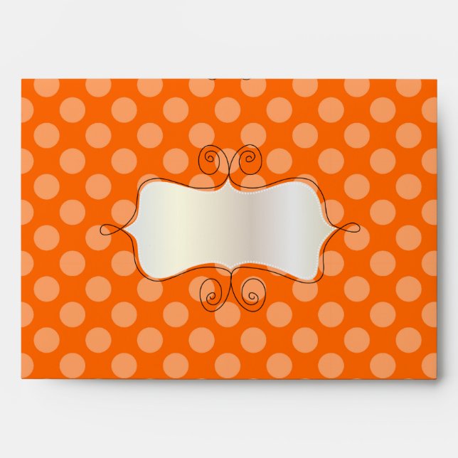 Enveloppe PixDezines Tone on Tone orange pois (Devant)