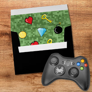 Enveloppe Pixels Arcade Niveau supérieur Anniversaire de enf
