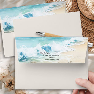 Enveloppe Plage d'été côtière Crème d'invitation de mariage