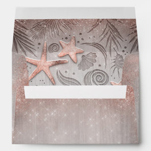 Enveloppe Plage nautique rose Gold Starfish Inspiré Rustique