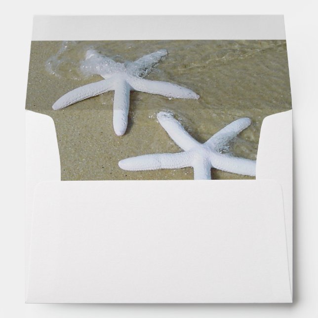 Enveloppe Plage Starfish 5x7 Faire-part de mariage (Dos (Bas))