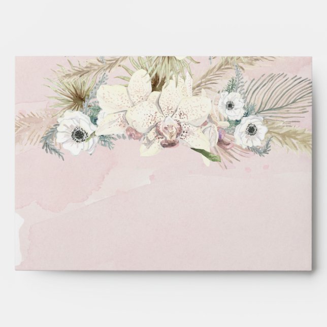 Enveloppe Plage tropicale Boho Floral Dusty rose (Devant)
