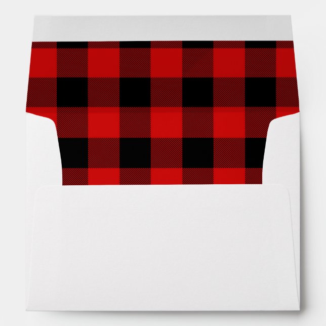 Enveloppe Plaid Buffalo Rouge (Dos (Bas))