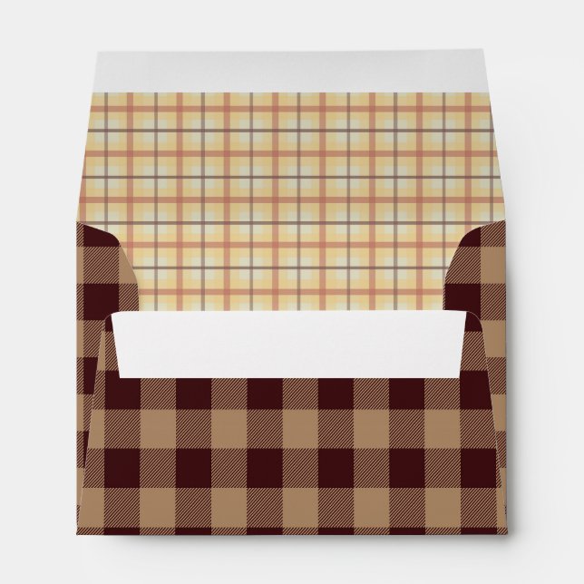Enveloppe Plaids et contrôles Brown et Gold (Dos (Bas))