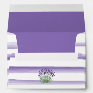 Enveloppe Plante lavande avec bandes d'aquarelle violette