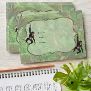 Enveloppe Plantes et animaux de la jungle sauvage