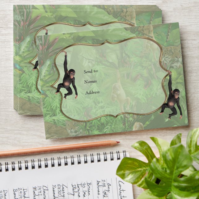 Enveloppe Plantes et animaux de la jungle sauvage (Stacked)