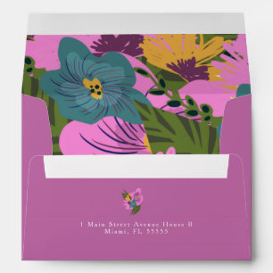 Enveloppe Plantes floraux violets Fête des mariées tirée à l