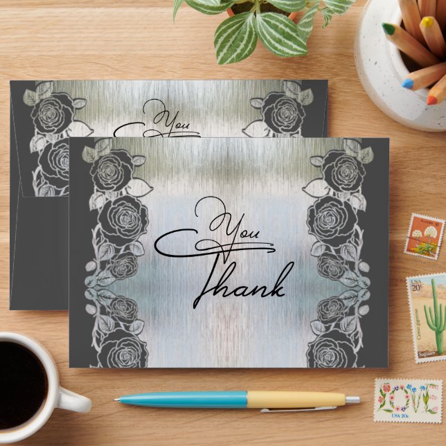 Enveloppe platado con flores de gracias (Desk)