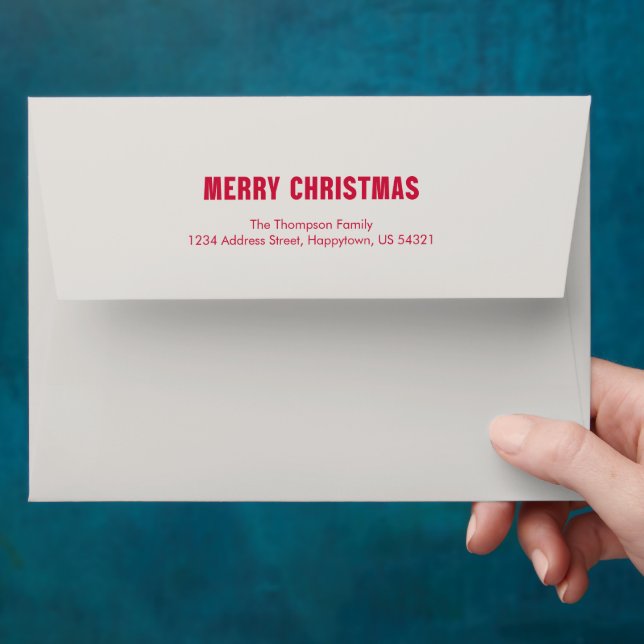 Enveloppe Playful Santa Red Typography Family Name Christmas (Hand)