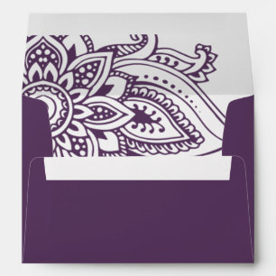 Enveloppe Plum Indian Paisley Faire-part de mariage