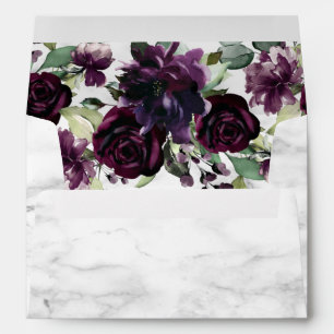 Enveloppe Plum moderne violet marbre géométrique Mariage flo