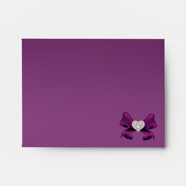 Enveloppe Plum Purple Peacock Note (Devant)