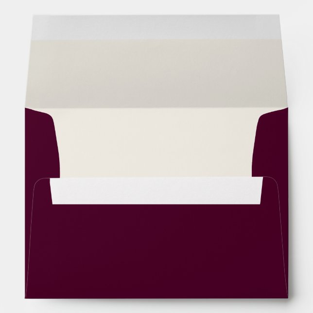 Enveloppe Plum violet et crème d'ivoire Mariage (Dos (Bas))