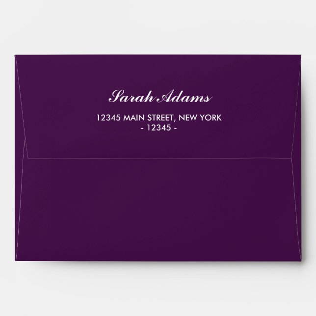 Enveloppe Plum violet mariage (Dos (Haut rabat))