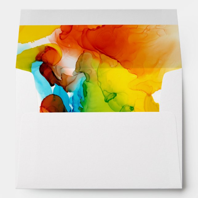 Enveloppe Plume primaire - aquarelles (Dos (Bas))