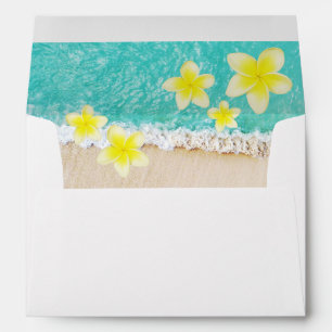Enveloppe Plumeria Frangipani Beach 5x7 Faire-part de mariag
