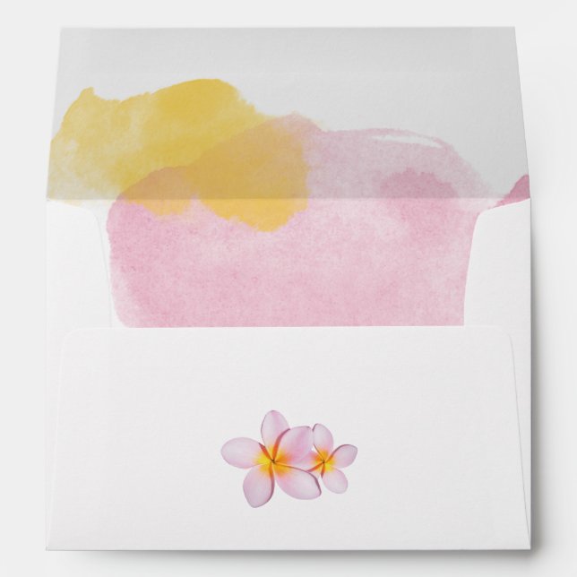 Enveloppe Plumeria Frangipani Faire-part de mariage 5x7 (Dos (Bas))