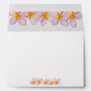 Enveloppe Plumeria rose Frangipani 5x7 Faire-part de mariage