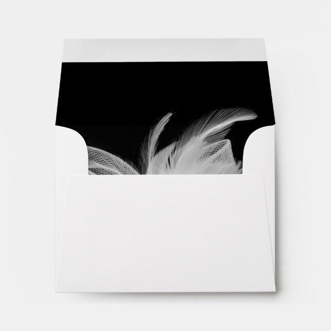 Enveloppe Plumes blanches Petite invitation/ Carte de remerc (Dos (Bas))