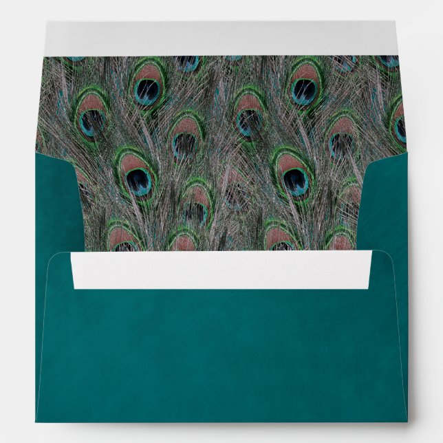 Enveloppe Plumes formelles de paon (Dos (Bas))