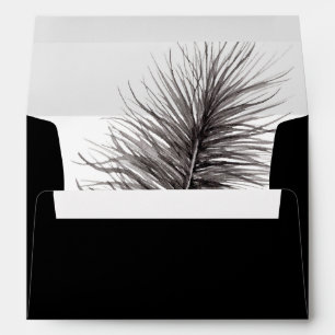 Enveloppe Plumes noires - Noir