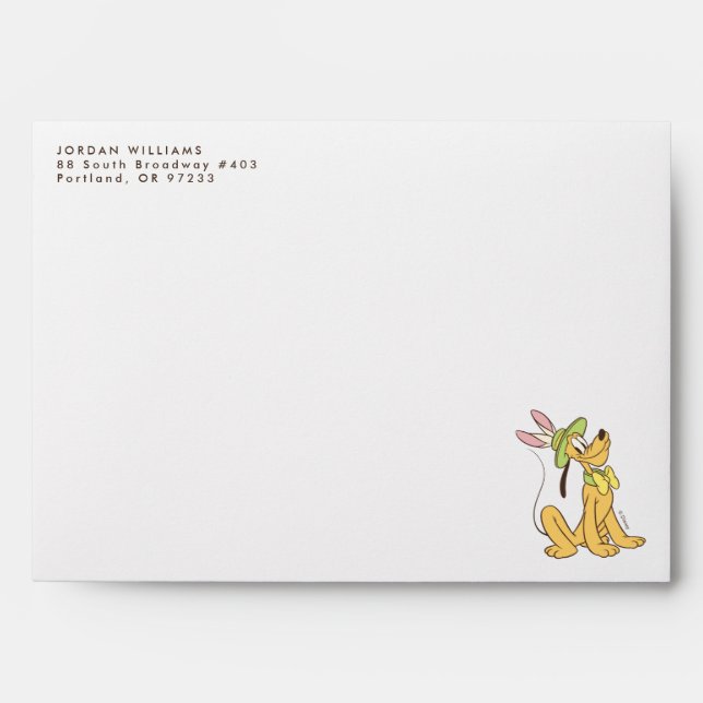 Enveloppe Pluto de Pâques avec lapin de Pâques Oreilles (Devant)