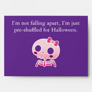 Enveloppe PN 96 Squelette rose Humour d'Halloween