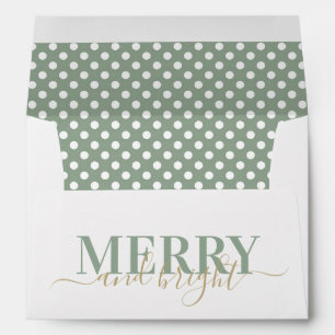 Enveloppe Pneuka vert poussiéreux point motif Noël