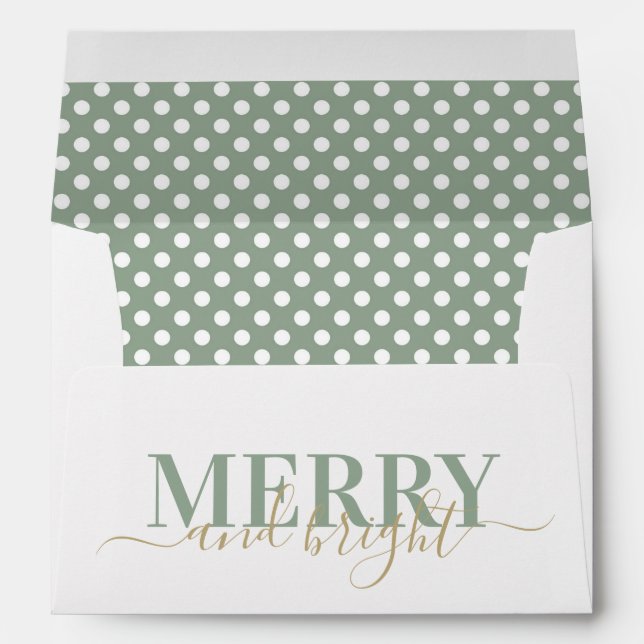 Enveloppe Pneuka vert poussiéreux point motif Noël (Dos (Bas))